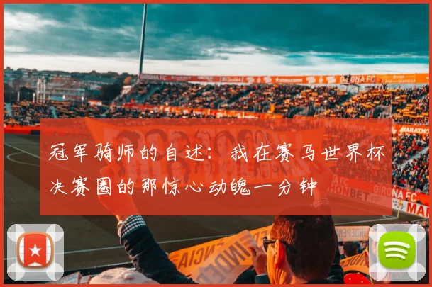 冠军骑师的自述：我在赛马世界杯决赛圈的那惊心动魄一分钟
